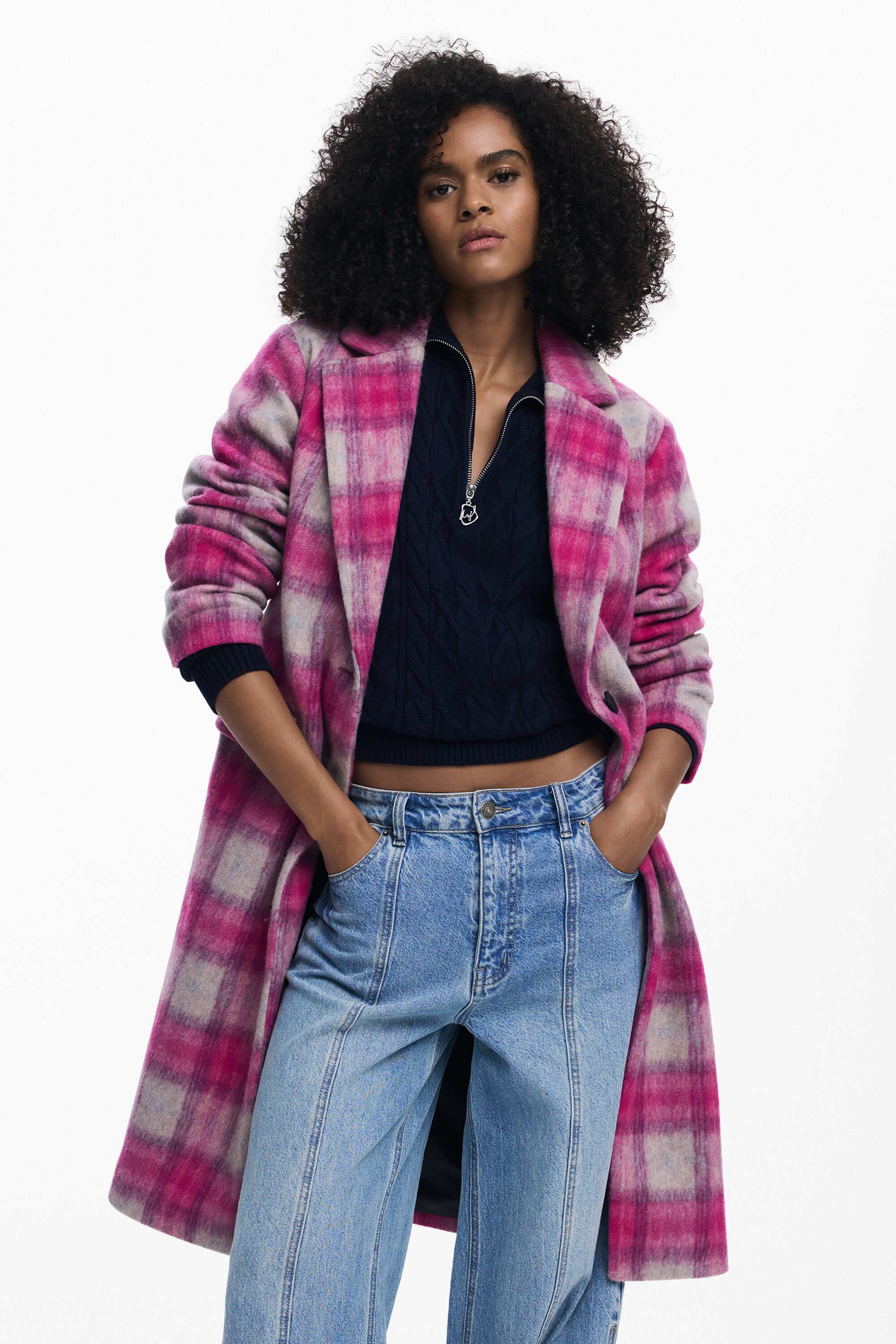 Desigual Abrigo tartán mujer