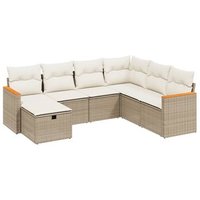 Set de sofás de jardín 7 piezas con cojines