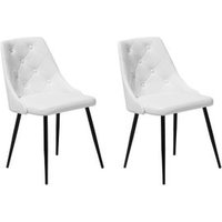 Conjunto de 2 sillas de comedor tapizadas en piel sintética con respaldo acolchado Valerie