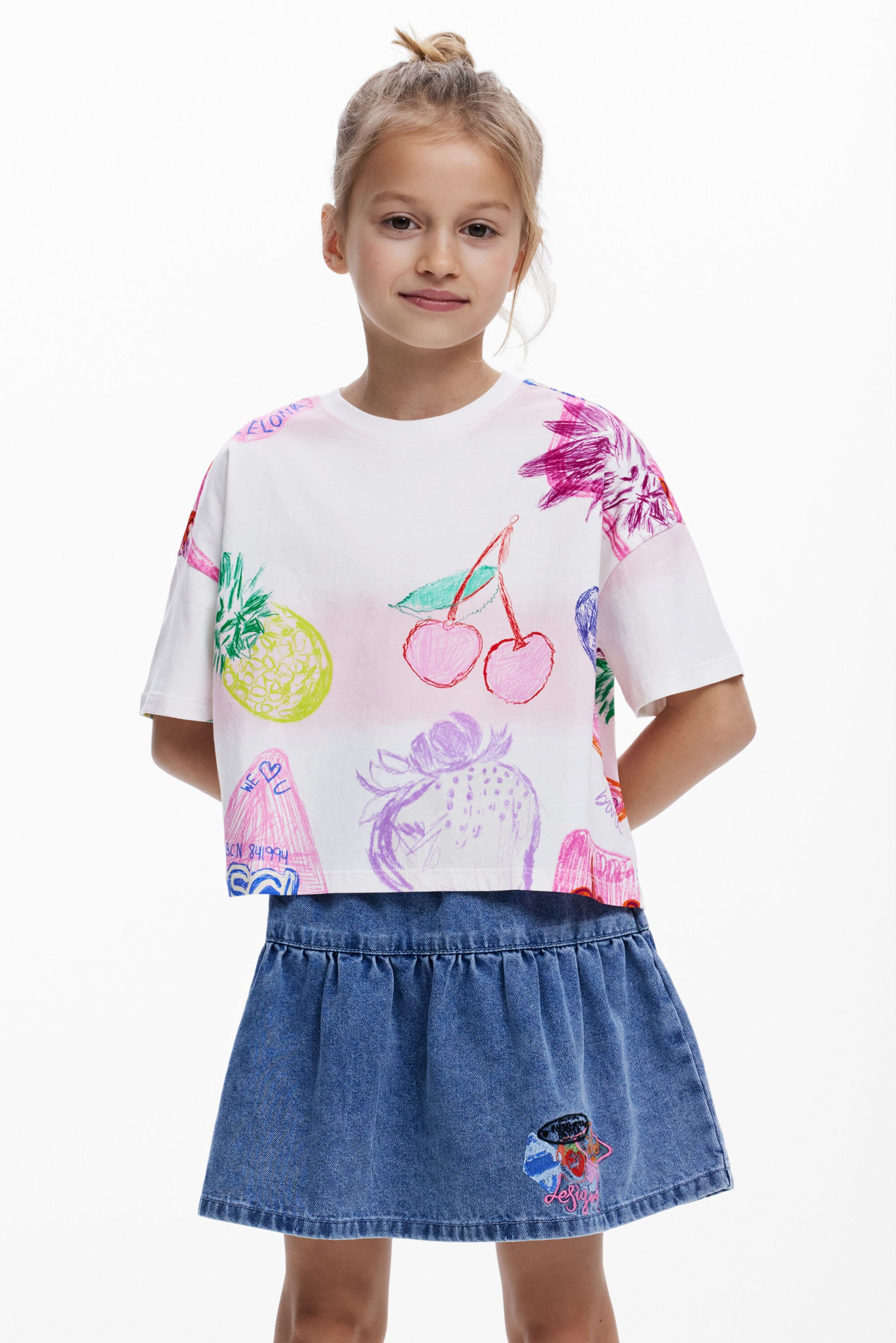 Camiseta cropped sellos fe hombre Desigual