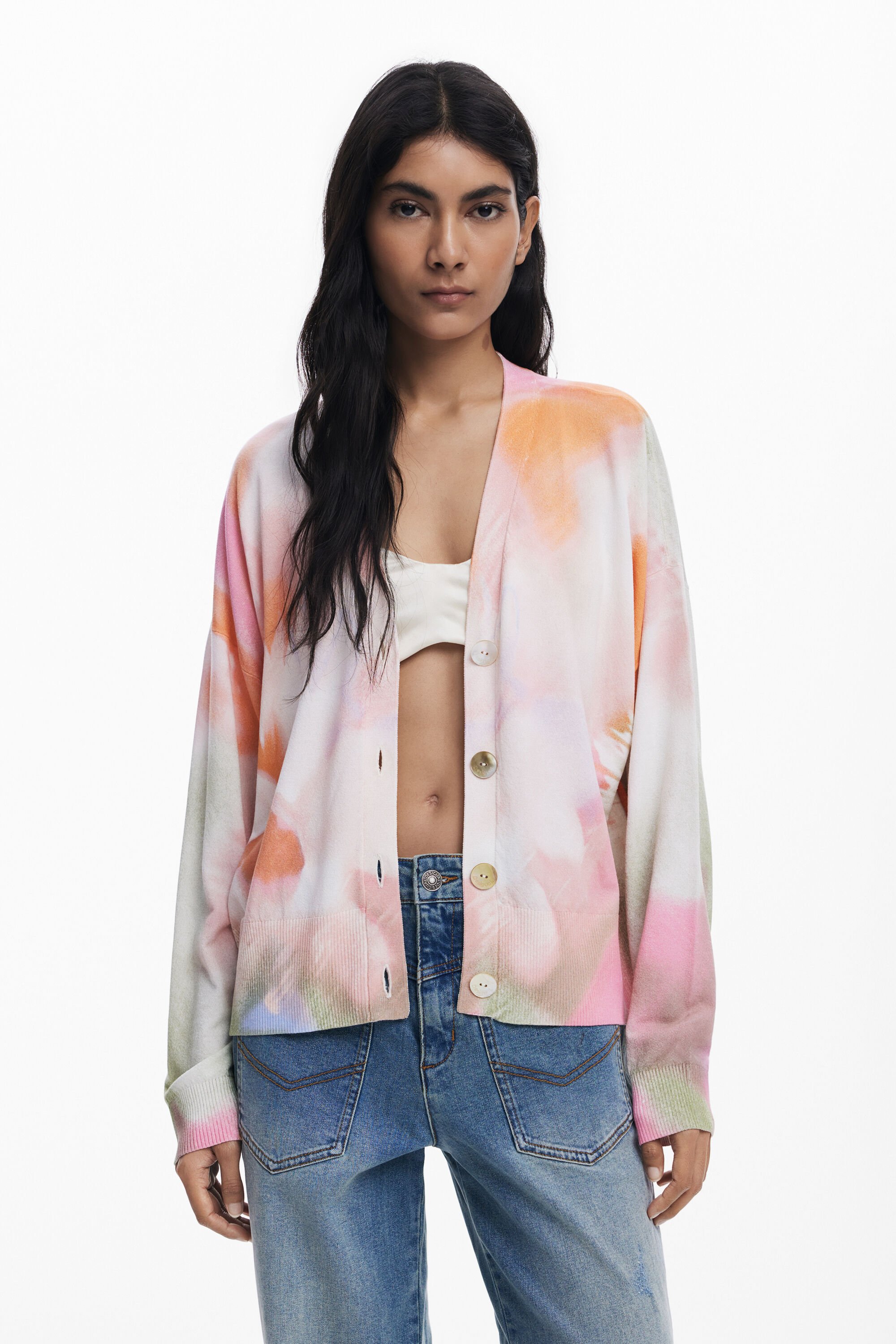 Cárdigan Desigual flores tie-dye