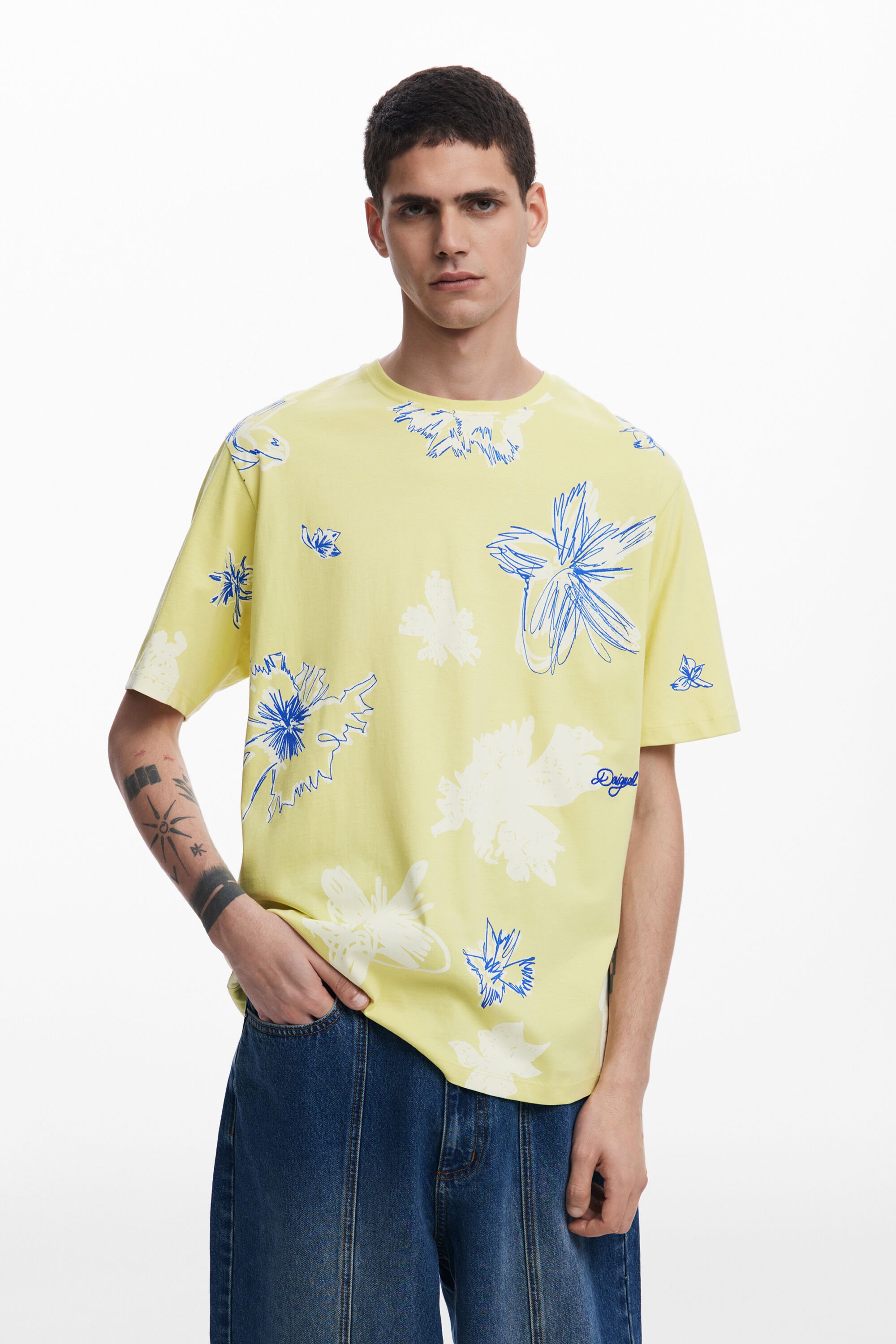 Camiseta manga corta hojas hombre Desigual Camiseta manga corta hojas hombre Desigual