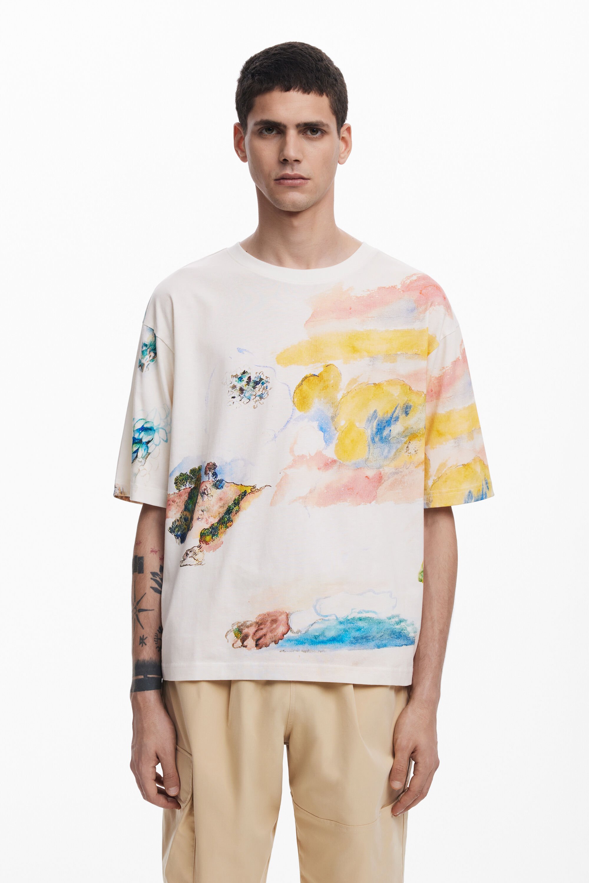 Camiseta manga corta "Acuarela" Desigual para Hombre
