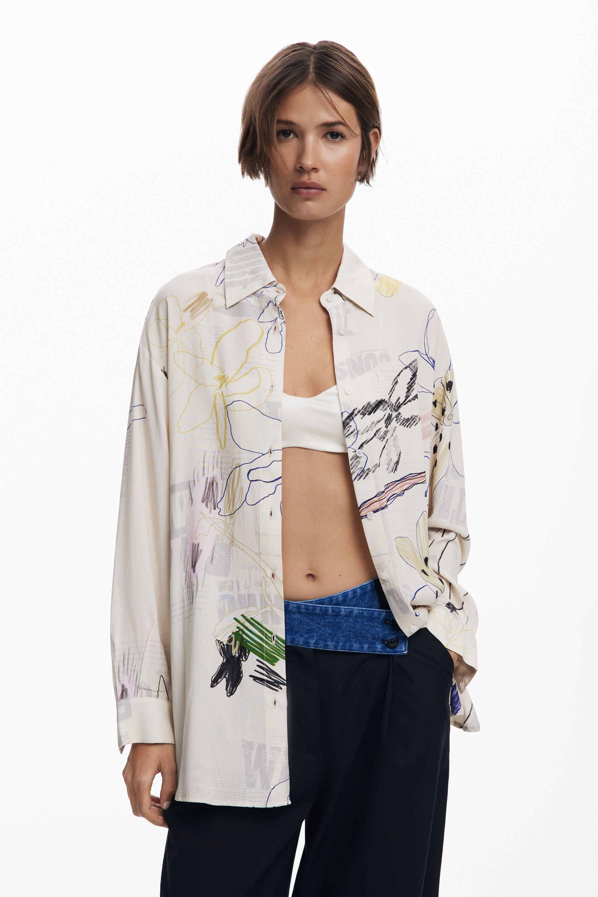Camisa Fluida Collage