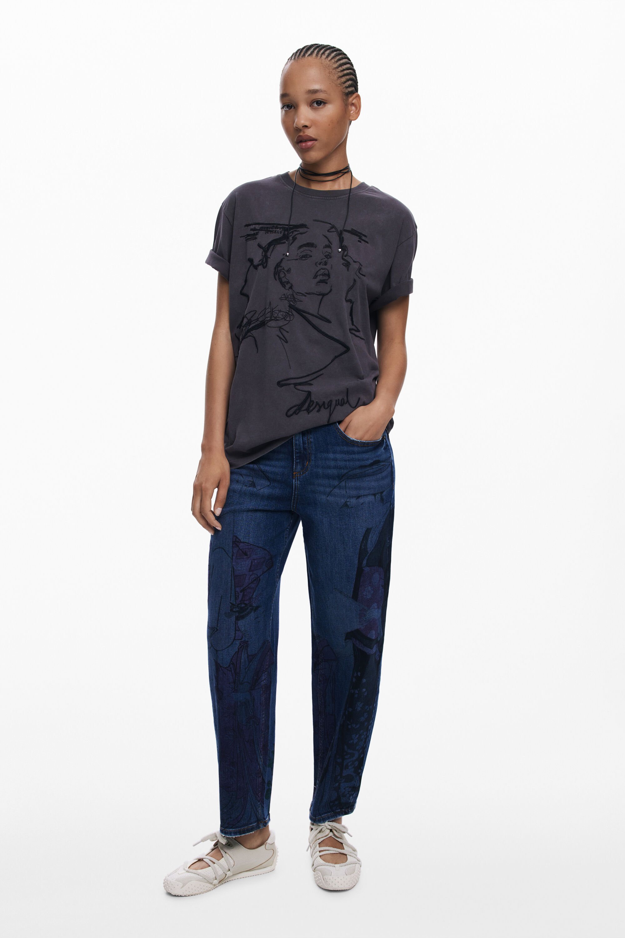 Camiseta Desigual de Cara con Relieves para Hombre