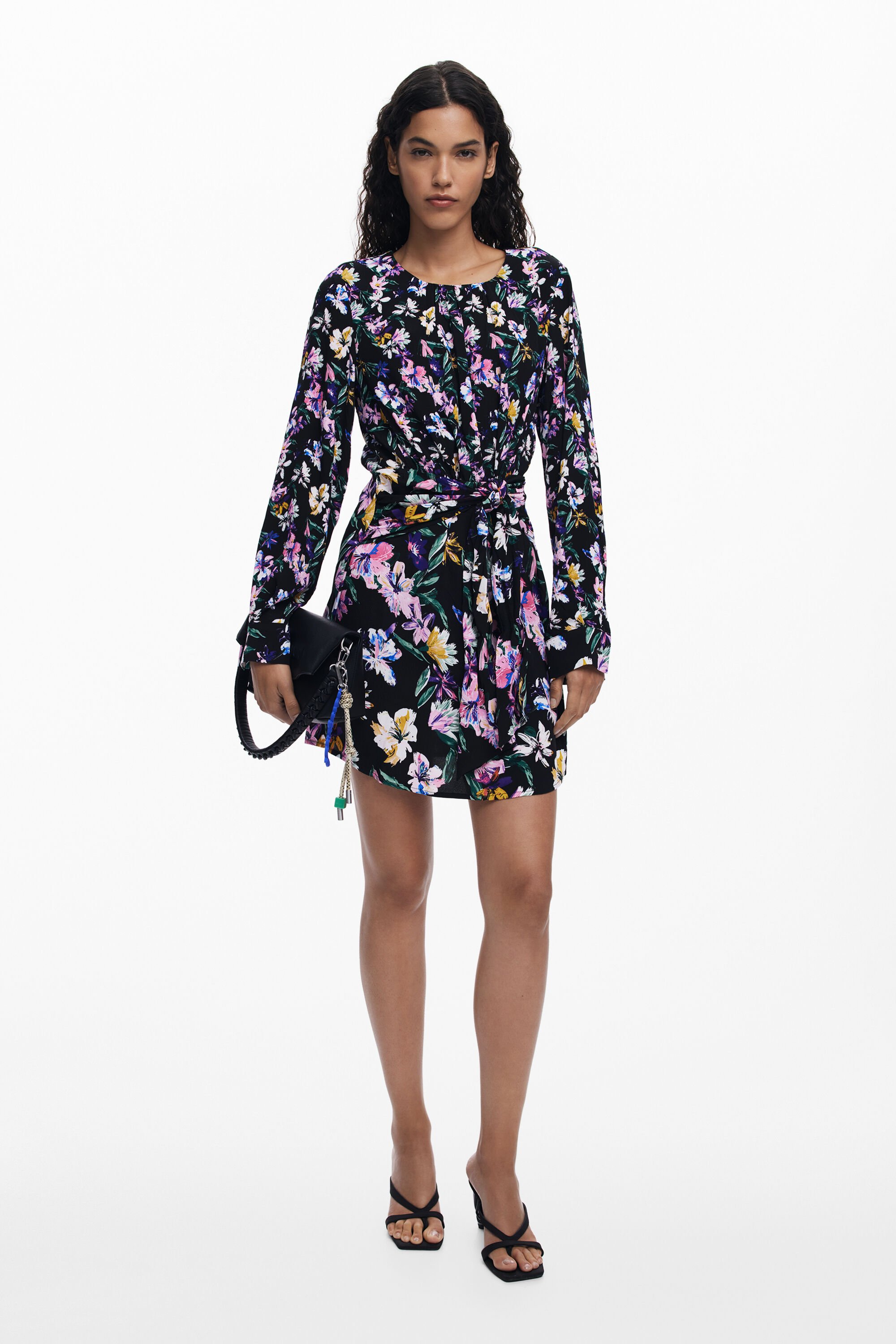 Desigual Vestido floral corto con nudo