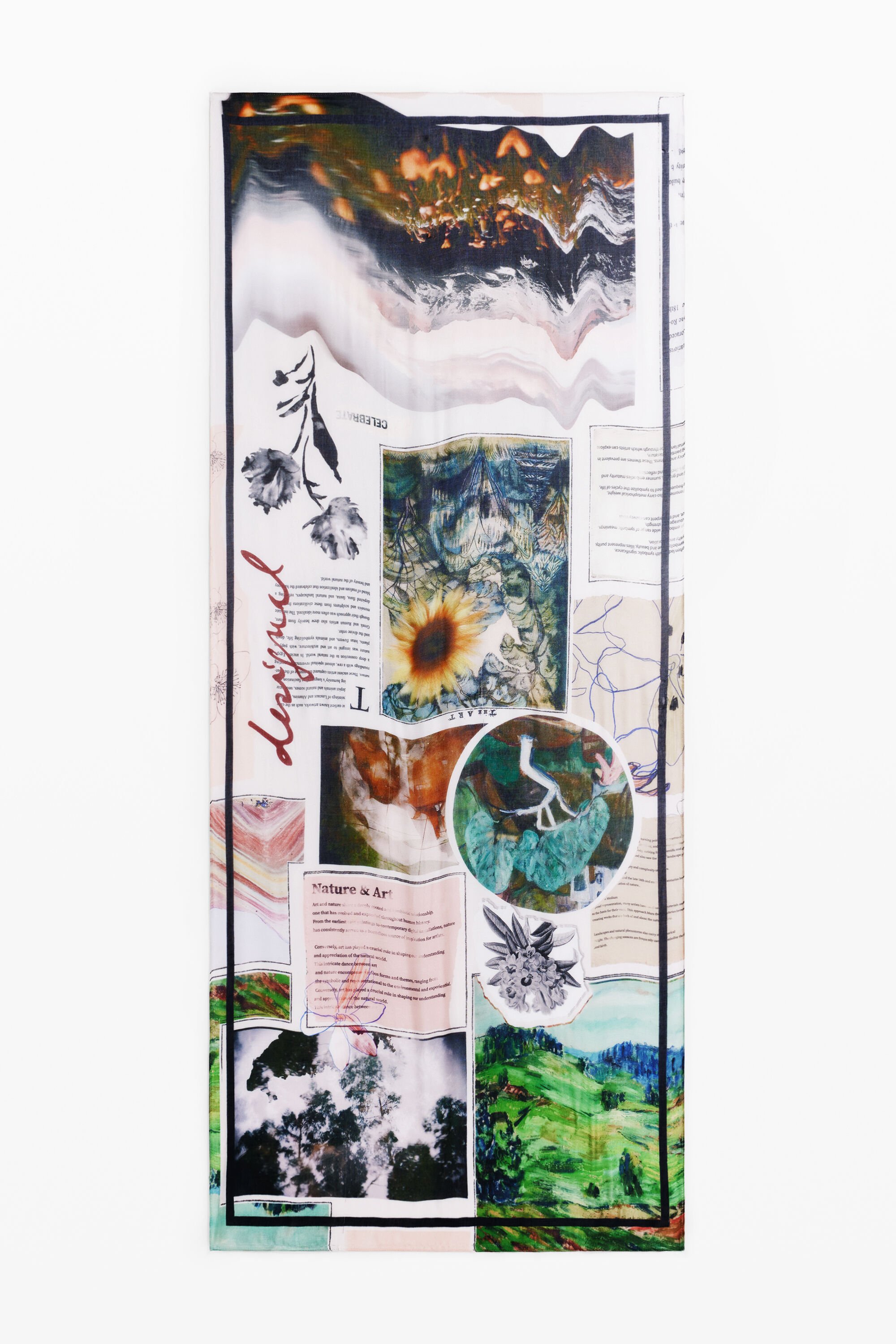 Pañuelo rectangular Desigual Collage