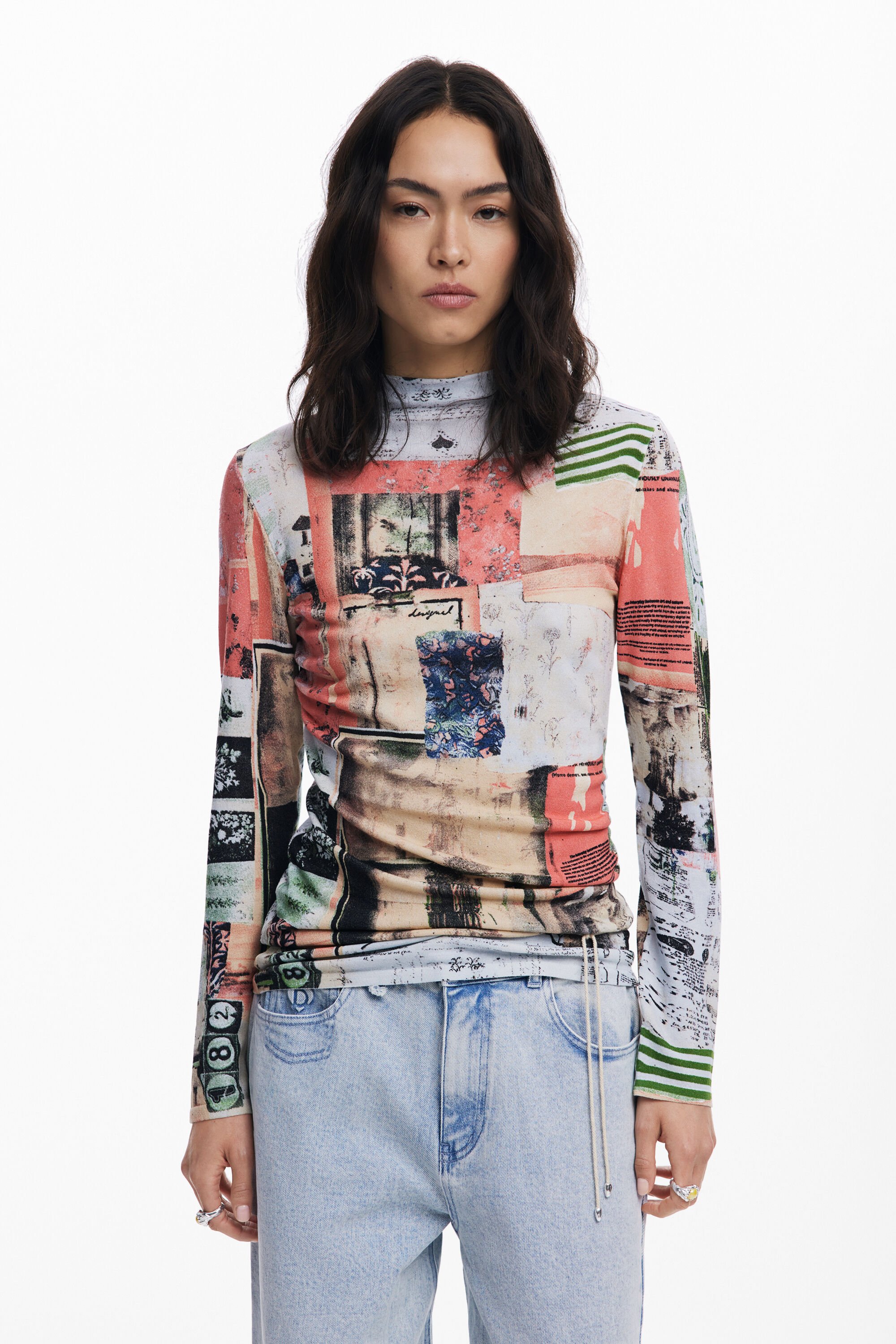 Jersey fino postales fehombre Desigual