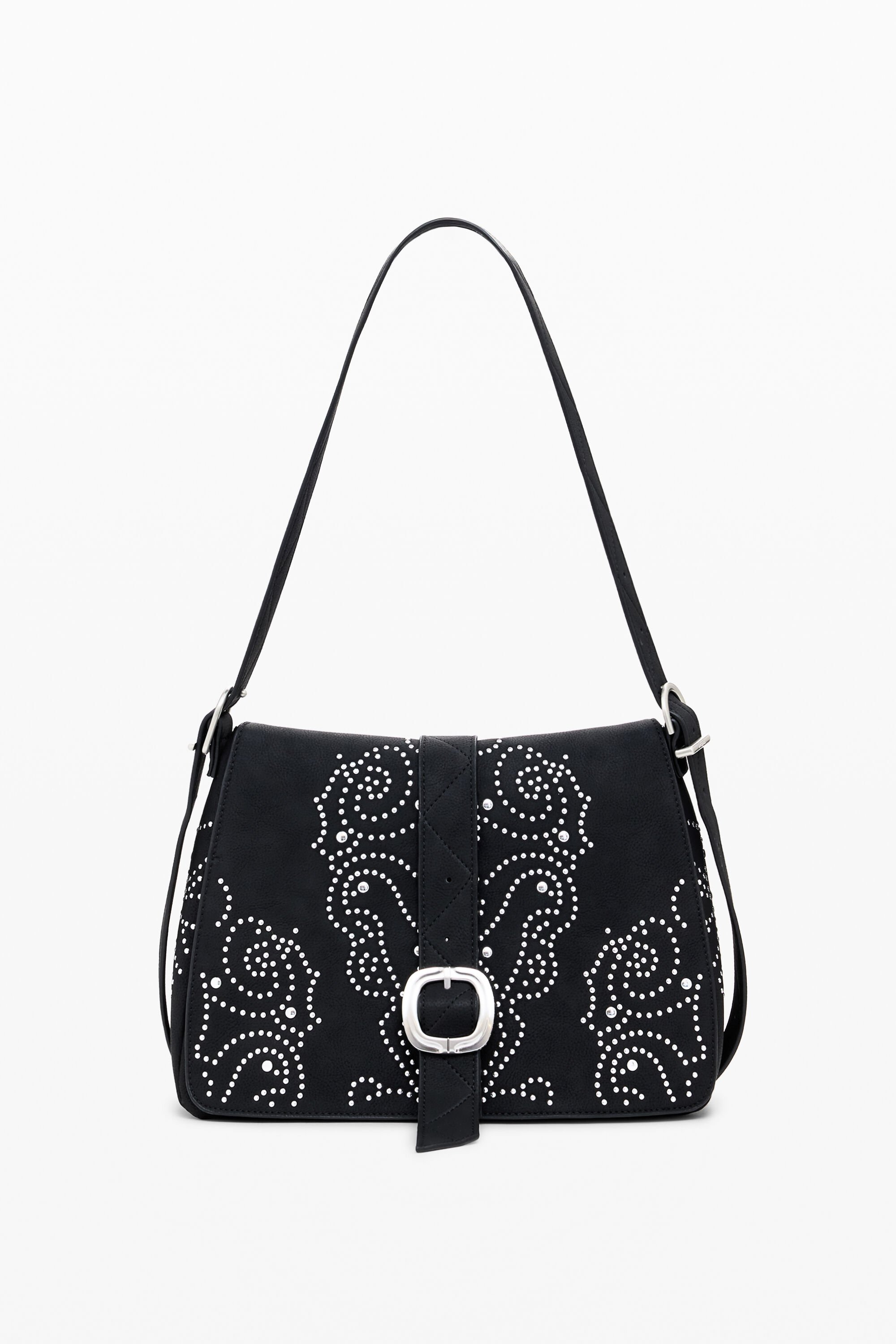 Bolso cruzado Desigual efecto piel con tachuelas