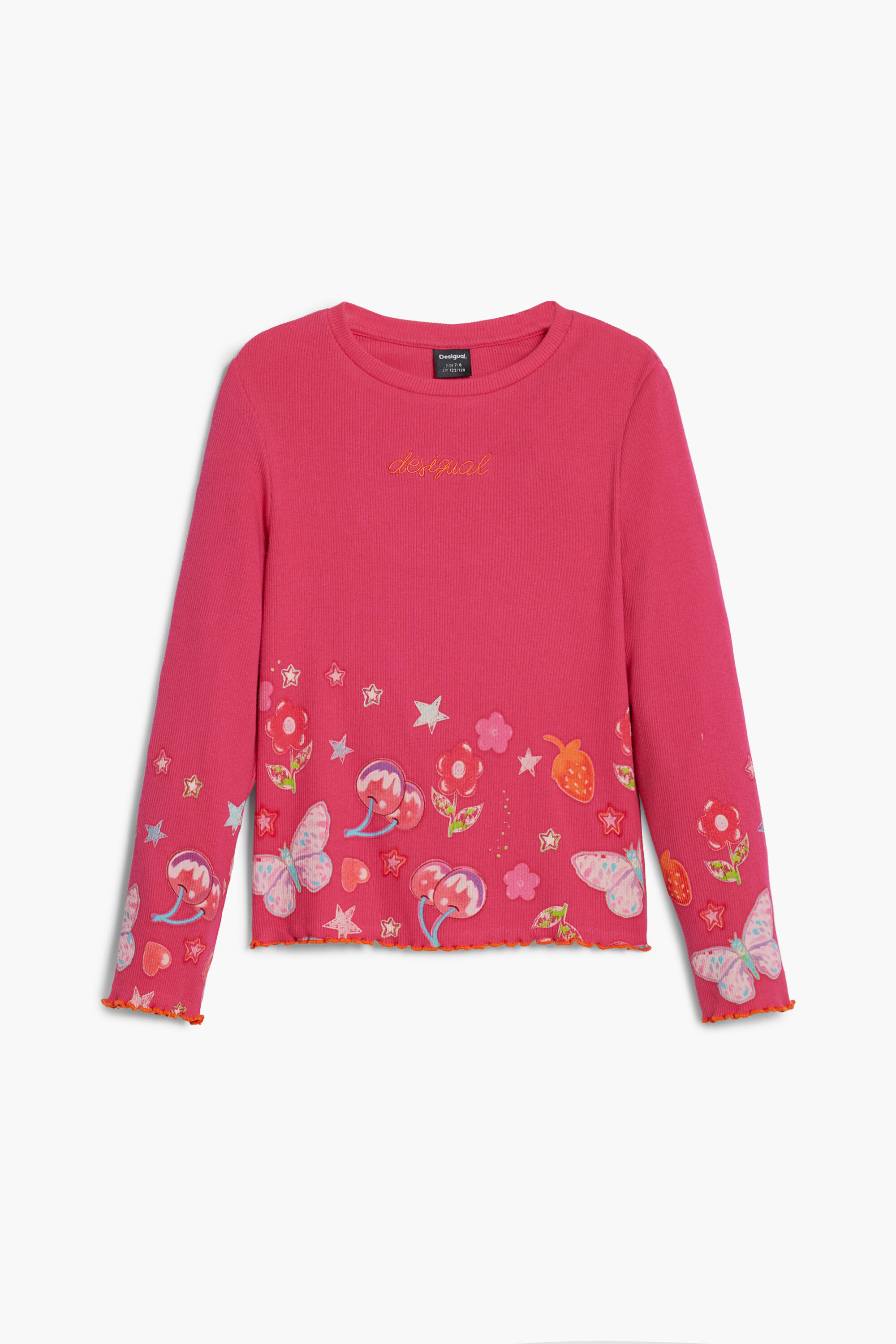 Camiseta manga larga Desigual logo flores fehombre