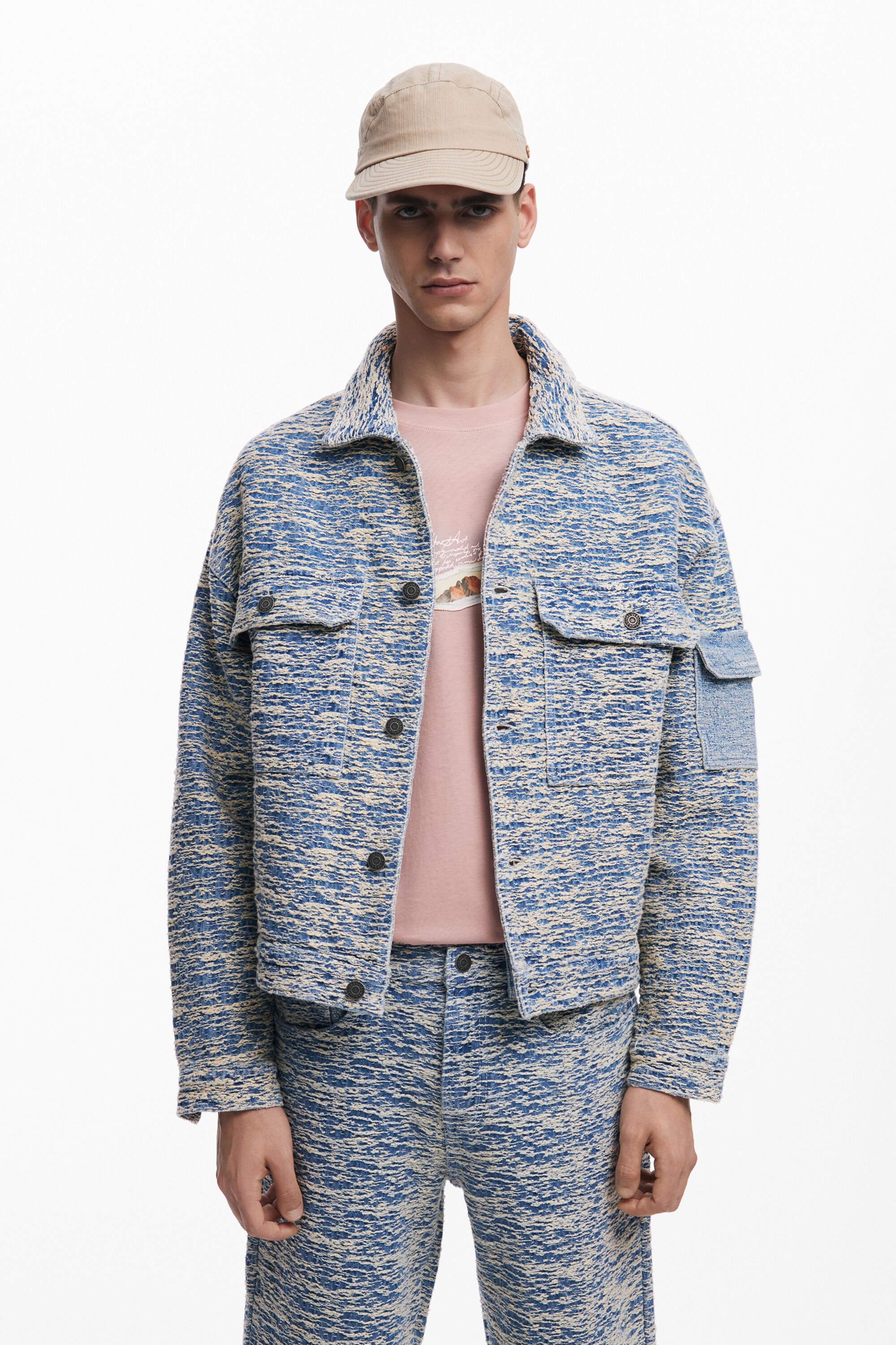 Chaqueta vaquera jaspeada hombre