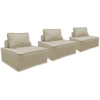 Sofá Modular de Tela Lisa, 3 Plazas