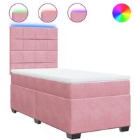 Cama Box Spring con Colchón Terciopelo 90x190 Cm Cama Box Spring con Colchón Terciopelo 90x190 Cm