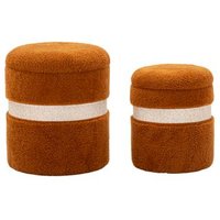 Saint-Moritz Puff Marrón Con Set De Almacenaje