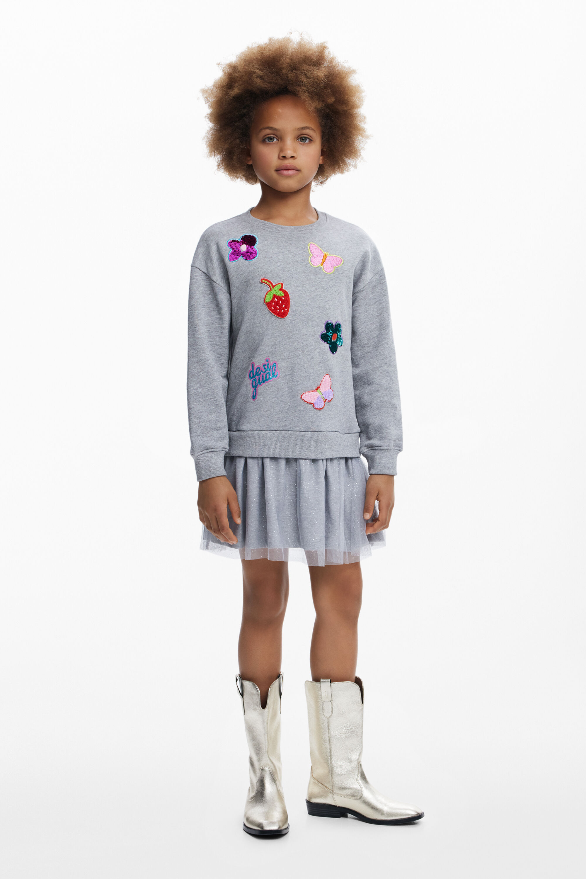 Vestido de tul con figuras Desigual