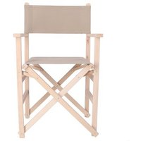 Sillón Director Sin Barniz Con Lona Piedra