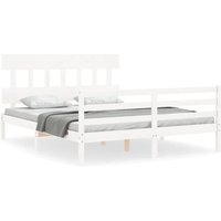 Estructura de cama con cabecero madera maciza 160x200 cm Vidaxl