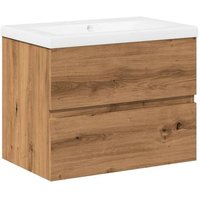 Mueble con lavabo integrado Roble Artesanal 61x39,5x49 cm Mueble con lavabo integrado Roble Artesanal 61x39,5x49 cm