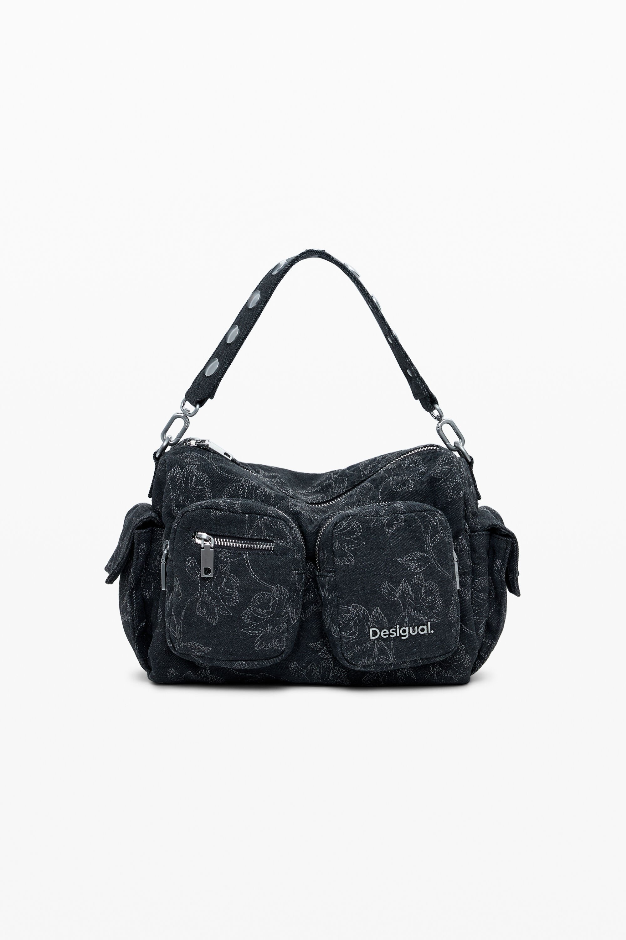 Bolso Desigual Mediano Multibolsillos Bordados Bolso Desigual Mediano Multibolsillos Bordados