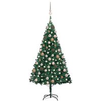 Árbol de Navidad Preiluminado con Luces y Bolas 150 cm Árbol de Navidad Preiluminado con Luces y Bolas 150 cm