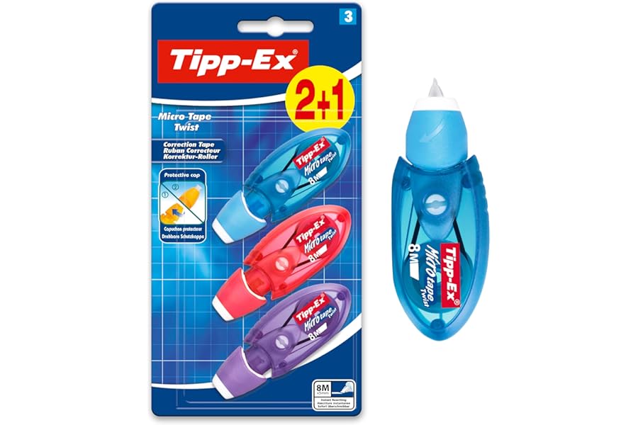 BIC Tipp-Ex Cinta Correctora Micro Tape Twist, 8m x 5mm