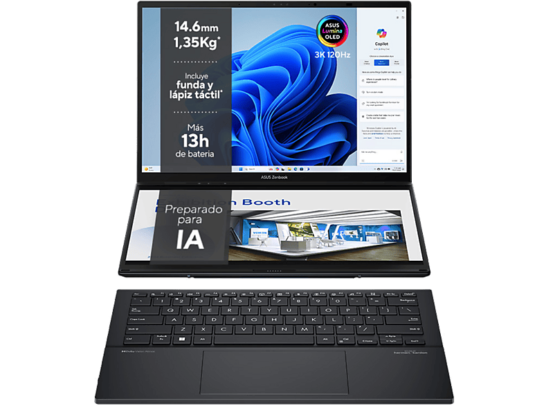 ASUS Zenbook Duo OLED UX8406CA-PZ003W, 14" WQXGA+, Intel Core Ultra 9 285H, 32 GB RAM, 1 TB SSD, Windows 11 Home