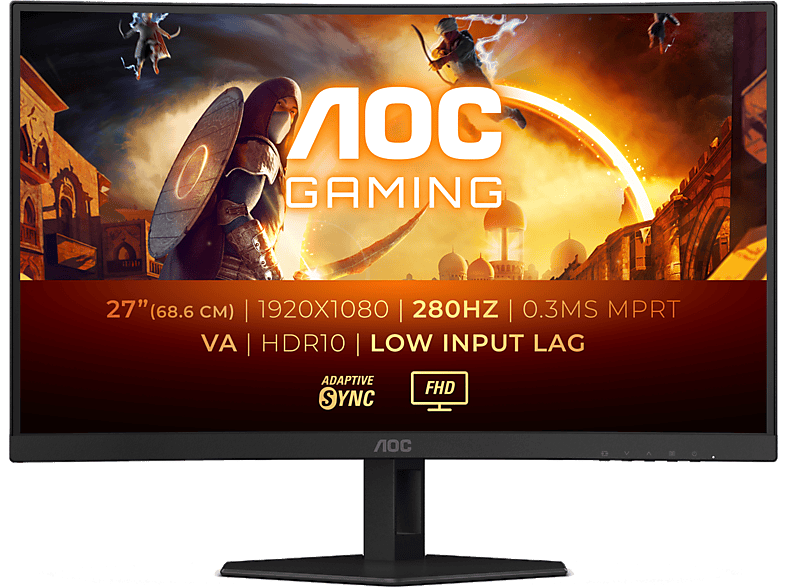 Monitor Gaming AOC C27G4ZXE 27" Full HD 280 Hz VA Curvo Monitor Gaming AOC C27G4ZXE 27" Full HD 280 Hz VA Curvo