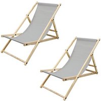 2x Sillas de Playa de Madera de Pino