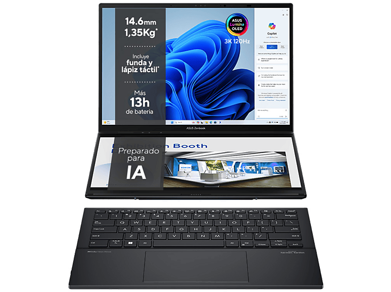 ASUS Zenbook Duo OLED UX8406CA-PZ009W 14" WQXGA+ Intel Core Ultra 9 285H 32GB RAM 2TB SSD Windows 11 Home