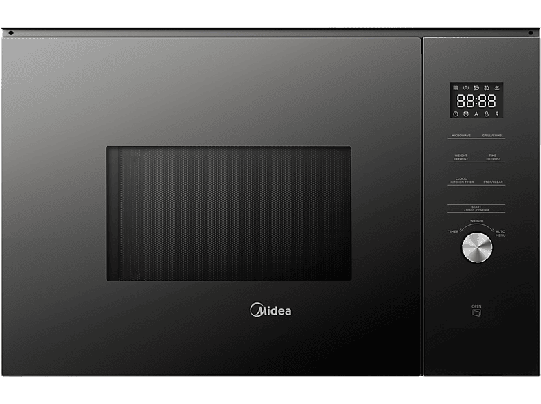 Microondas integrable Midea MBMTG925E con grill, 25L, 900W