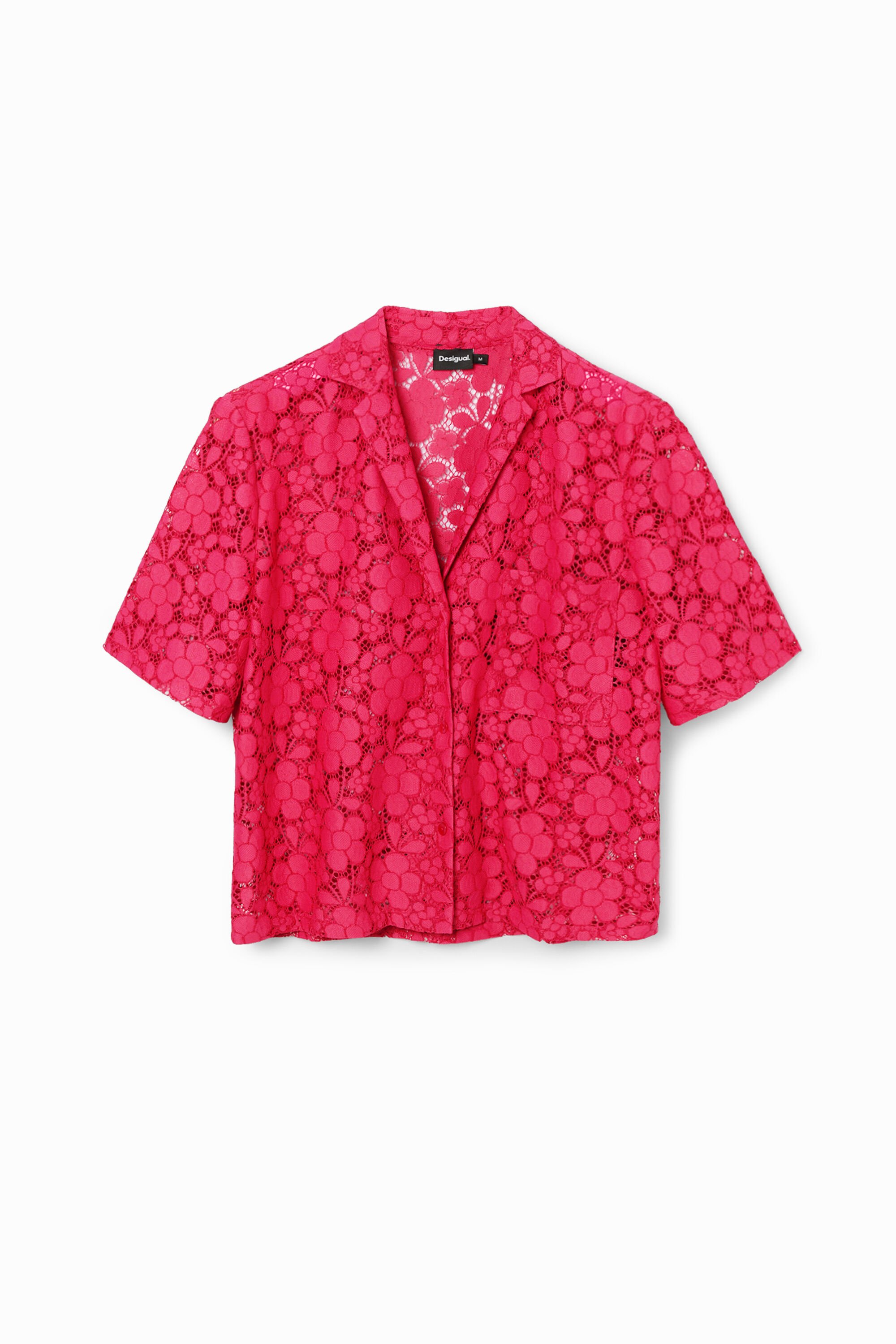 Camisa corta resort Desigual de encaje