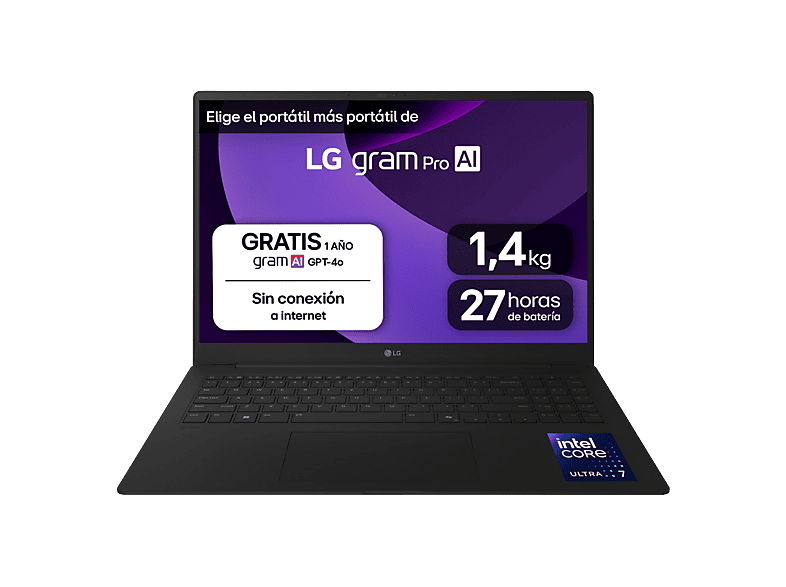 LG Portátil 16Z90TR-E.AD88B 16" Ultra 7-255H 32GB RAM 1TB SSD RTX 5050