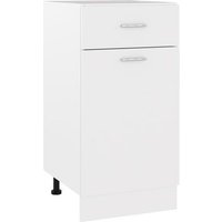 Armario de Almacenamiento Bajo Cajón Cocina Madera Blanca