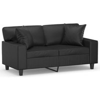 Sofá de 2 plazas 120 cm cuero sintético negro