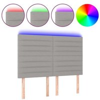 Cabecero Cama Con Luces Led Gris Claro 144x5x118/128 Cm