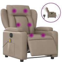 Sillón Reclinable Eléctrico con Masaje de Cuero Sintético
