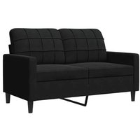 Sofá de 2 Plazas Terciopelo Negro 120 Cm Cfw622852