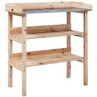 Mesa para Plantas con Estantes Madera Maciza Abeto 78x38x82,5cm CFW861720