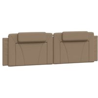 Cabecero Cama Panel Acolchado Cuero Sintético Capuchino 180 cm