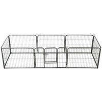 Corral Exterior para Perros de 8 Paneles de Acero 60x80 cm CFW755808