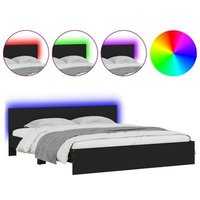 Estructura de Cama Matrimonial con Cabecero y Luces LED 180x200 cm