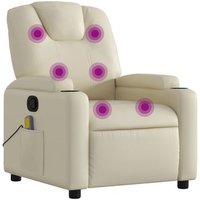 Sillón Reclinable De Masaje De Cuero Sintético Cremacfw792433
