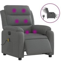 Sillón Reclinable Eléctrico de Masaje y Salón en Tela Gris Oscuro