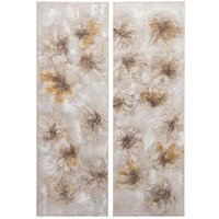 Set 2 Lienzos Flores Pintado a Mano 40x3x120 Cm