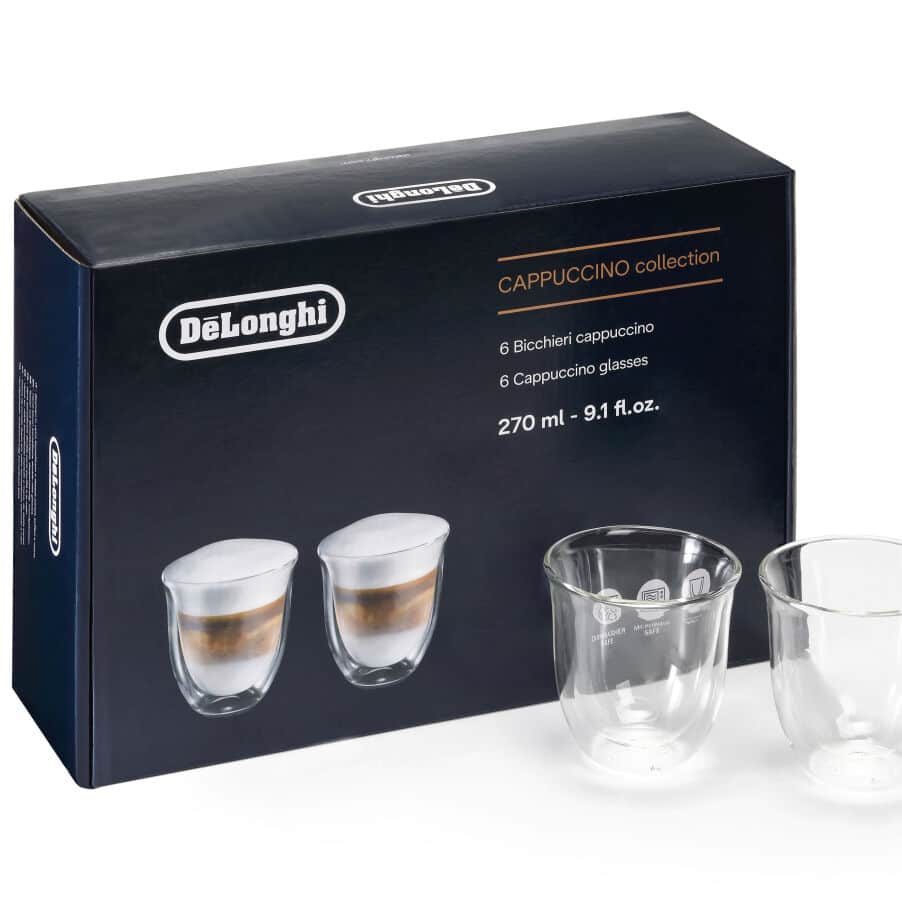 Juego de 6 Vasos de Doble Pared De'Longhi La Collezione Cappuccino 270 ml DLSC301