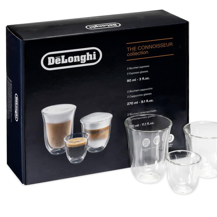 De'Longhi DLSC302 Juego de 2 Vasos de Doble Pared Connoisseur