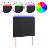 Cabecero de Cama Terciopelo Negro 80x5x118/128 Cm CFW9013845 LED
