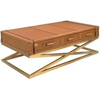 Mesa Centro Rectangular Piel Y Acero Angel Cerdá 2149