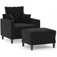 Sillón de Salón con Taburete de Terciopelo