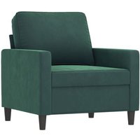 Sillón de Terciopelo Verde Oscuro 60 cm